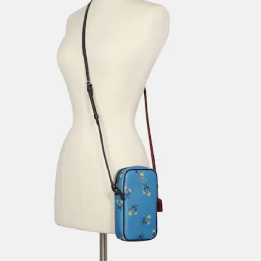 North South Zip iPhone Crossbody with Floral bow print - Picture 1 of 6